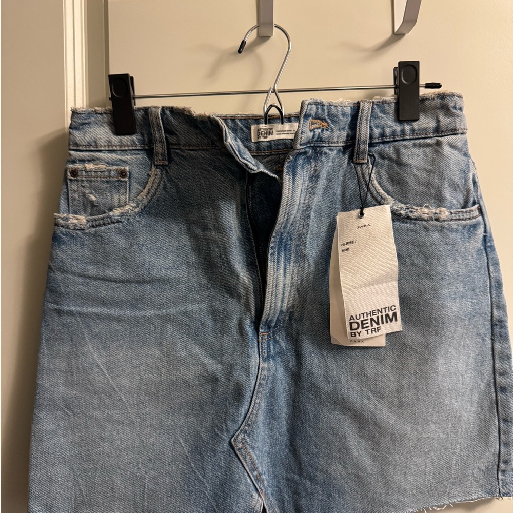 Zara Light Blue Denim Mini Skirt